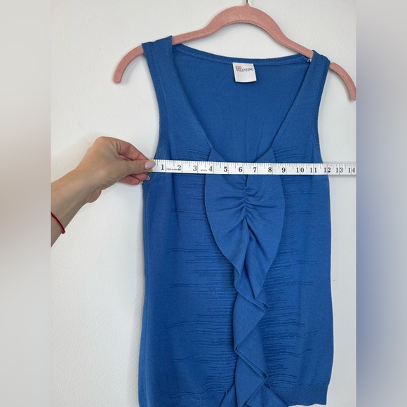 RED Valentino Blue Ruffled Tank Top - Picture 11 of 13